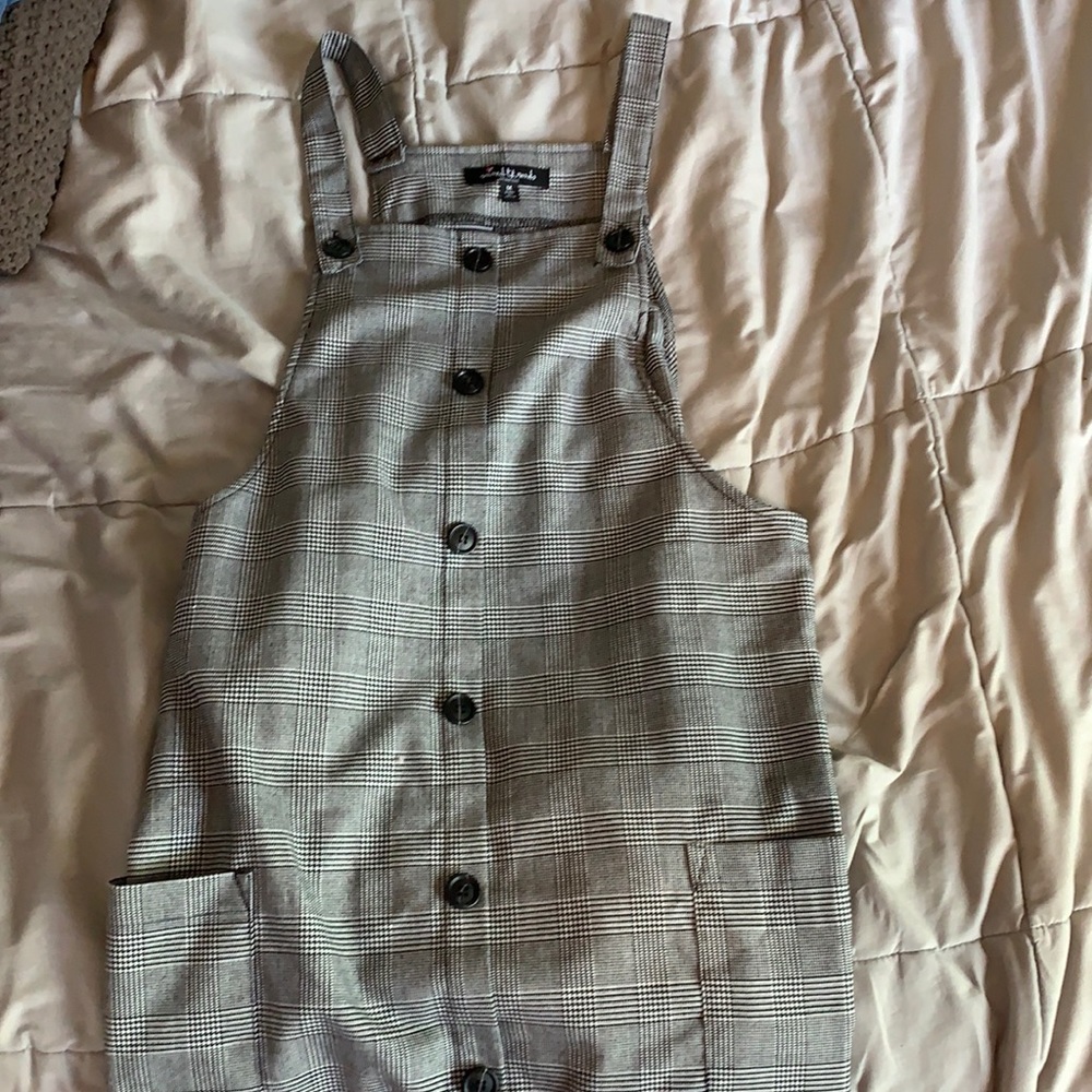Black and white overall styled dress
